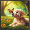 Golden Retriever-14CT Stamped Cross Stitch 40*40cm tapestrymarket