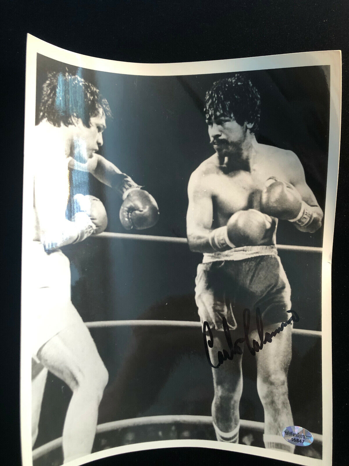 Carlos Palomino Signed Ring Action Autographed Photo Poster painting COA