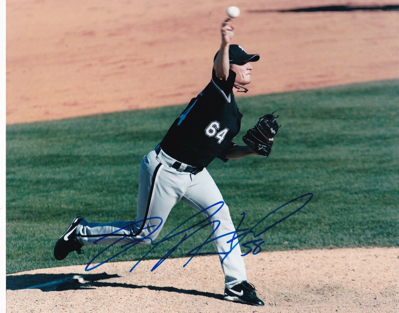 LUCAS HARRELL CHICAGO WHITE SOX ACTION SIGNED 8x10