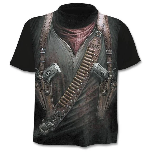 Gun Warrior 3D Print T-shirt