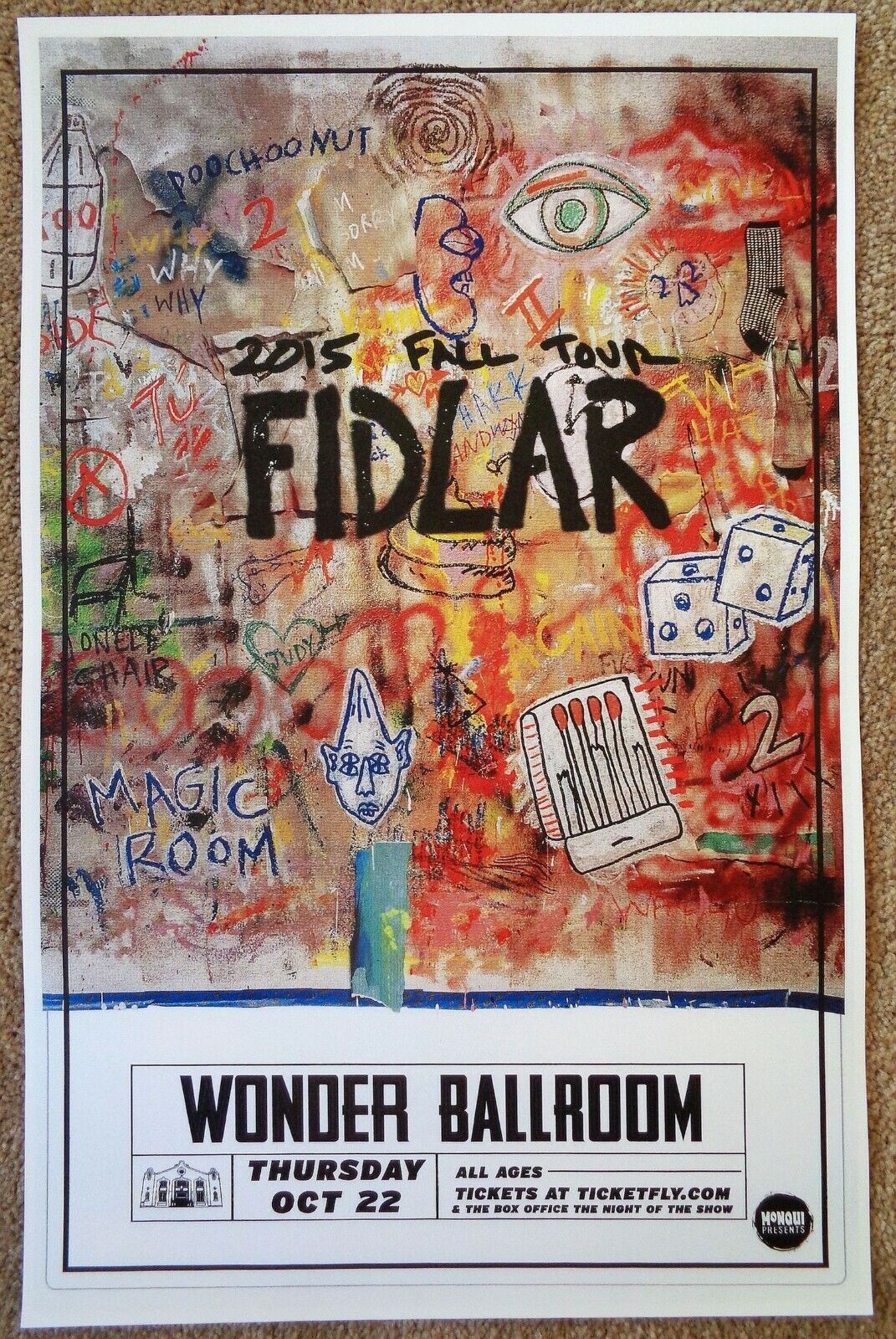 FIDLAR 2015 Gig POSTER Portland Oregon Concert