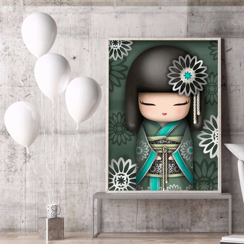 Diamond Painting - Full Round Drill - Kokeshi Doll(30*40cm)