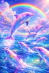 Luxury AB Velvet Diamond Painting Kit - Dolphin