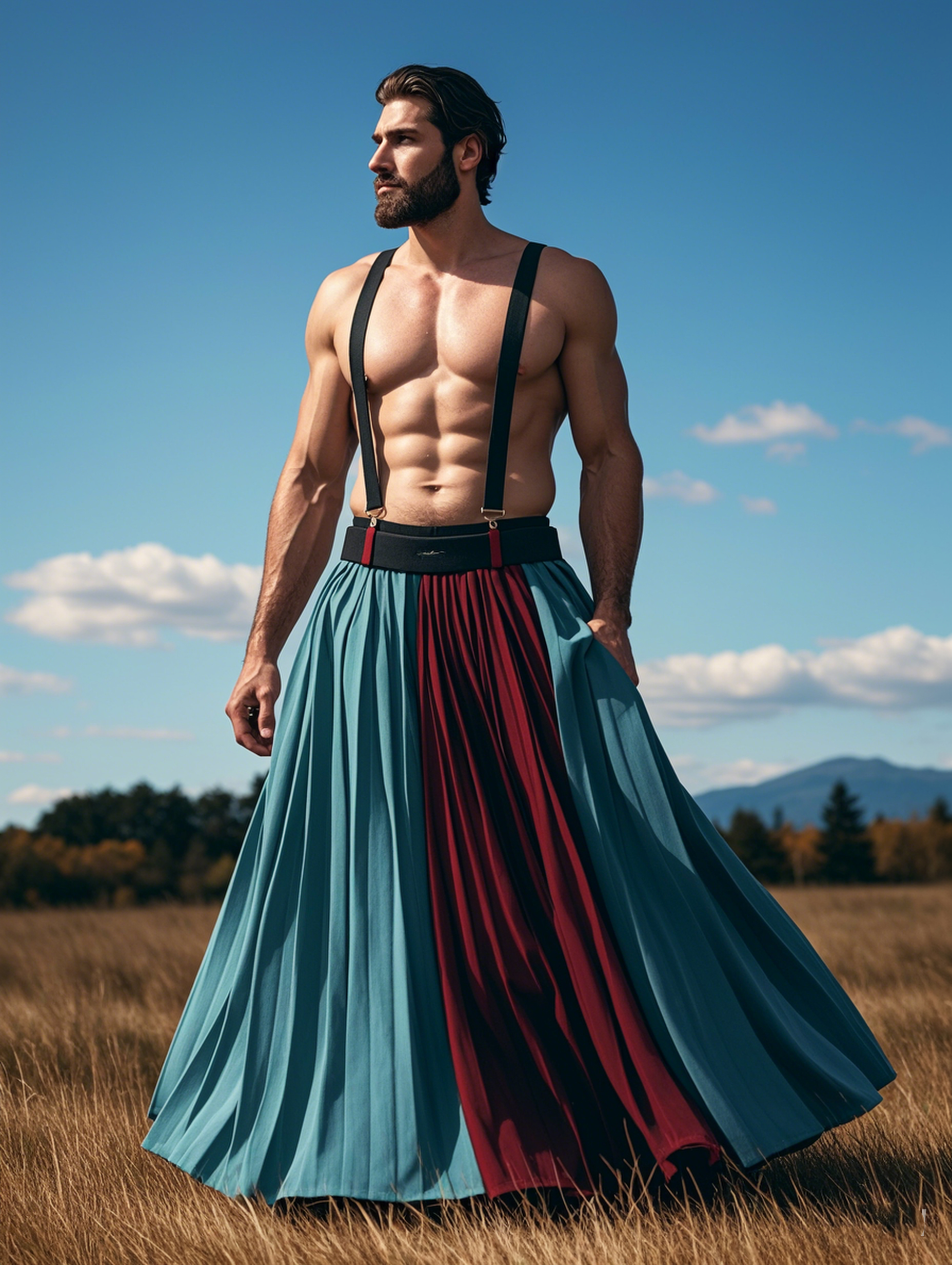 Designer Suspender Skirts for Men