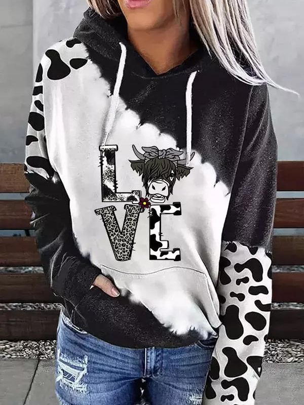 Love Highland Cattle Leopard Cow Hoodie