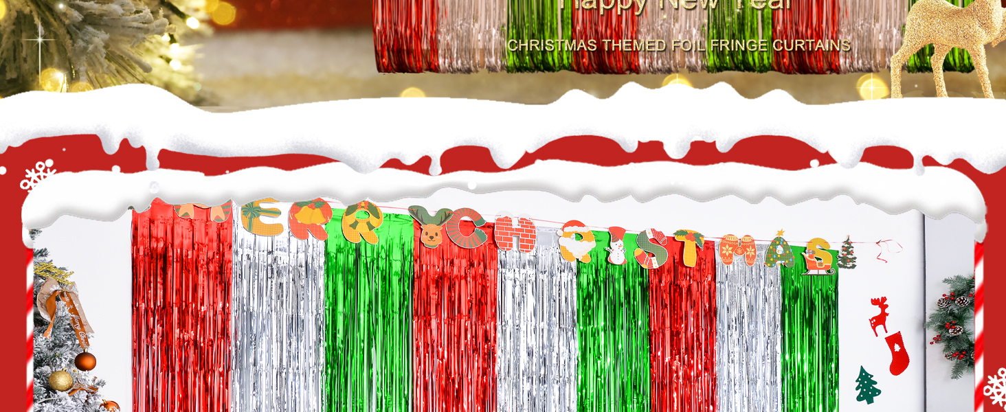 Christmas Themed Foil Curtains 