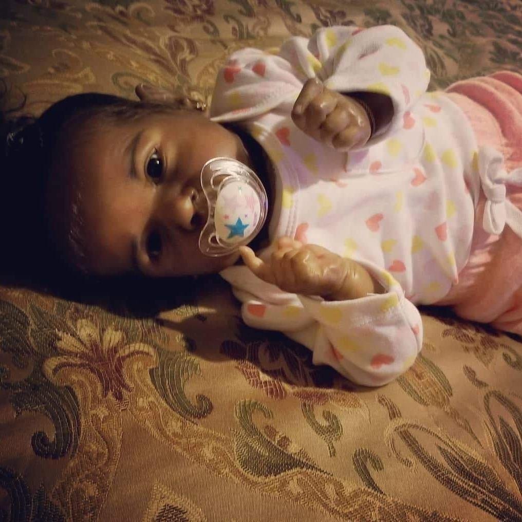 [African American] 12'' Little Jamani Brown Skin Cute Reborn Baby Dolls Black Girl Toy By Rbgdoll®