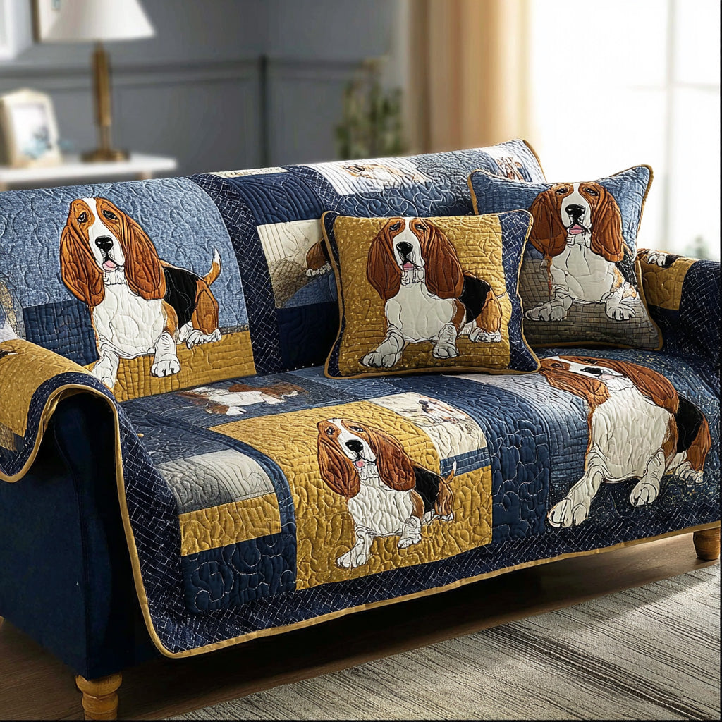 Lazy Basset Quilted Sofa Cover NCU0TD2179 everthome