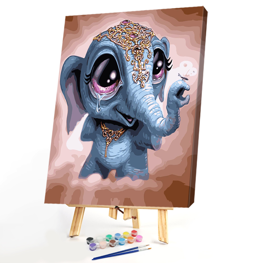 

40*50CM Paint By Numbers-Cartoon Elephant, 501 Original