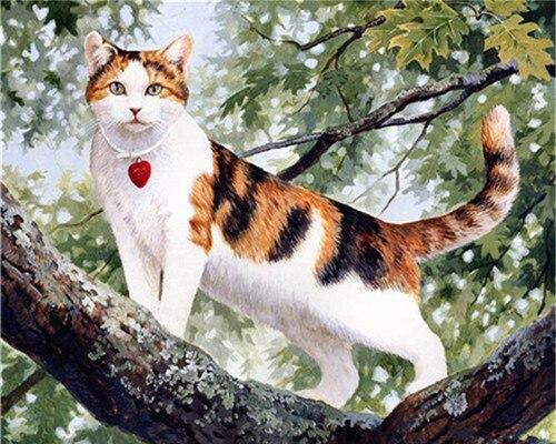 

Pet Cat on a Tree – Paint By Numbers - 40*50CM, 501 Original