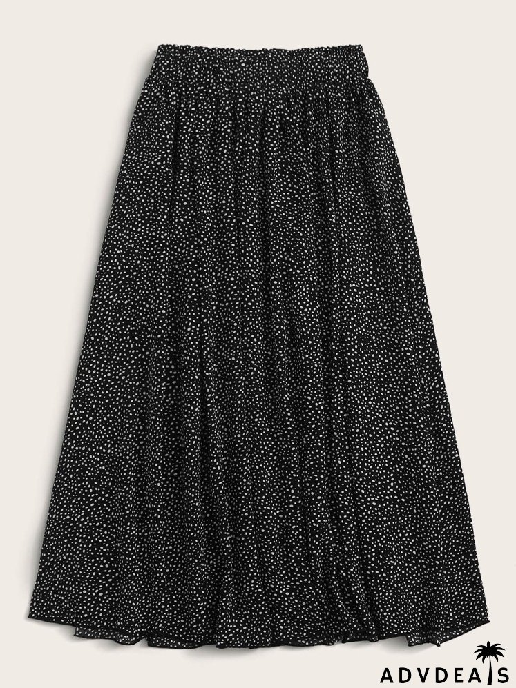 Dalmatian Print Flared Skirt