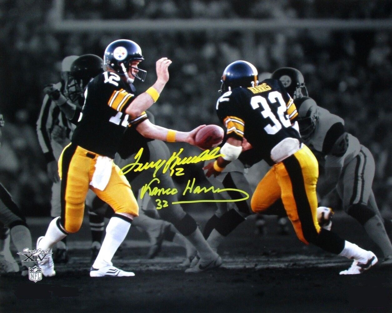 Terry Bradshaw / Franco Harris Autographed Signed 8x10 Phot Steelers HOF REPRINT