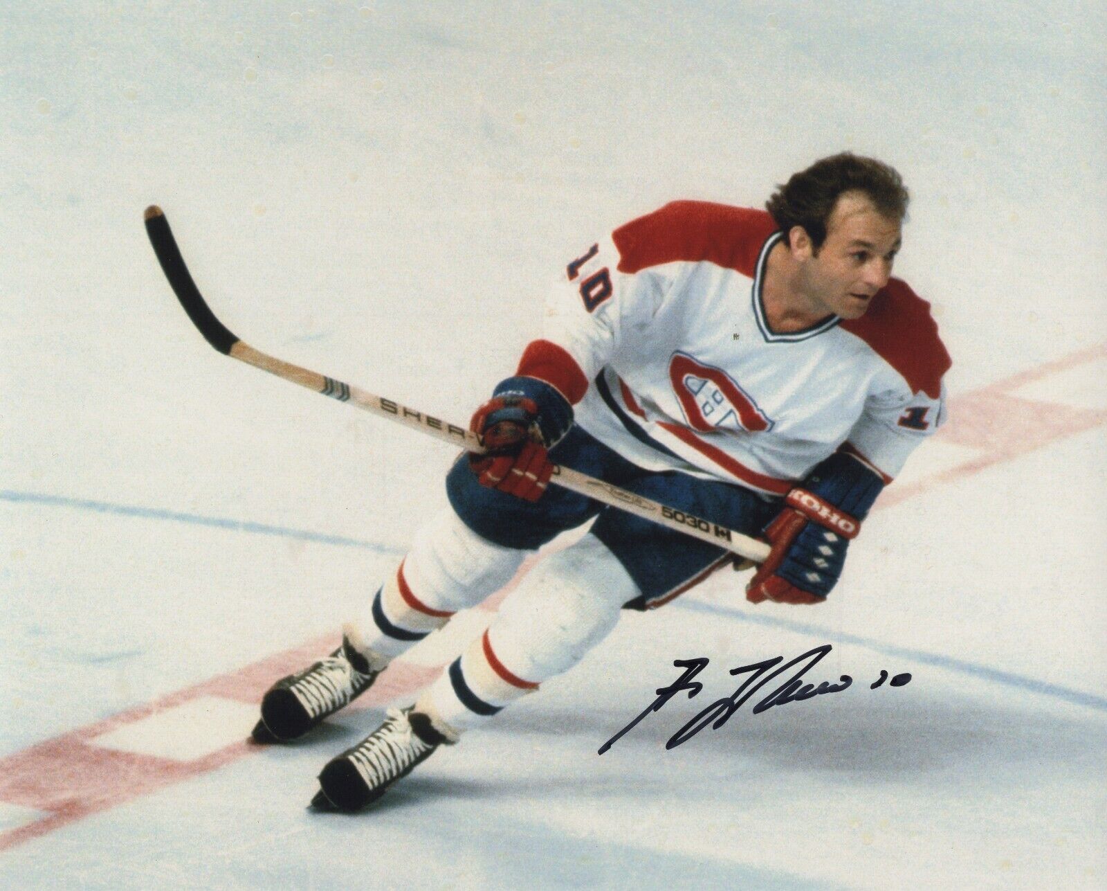 GUY LAFLEUR SIGNED AUTOGRAPH RARE MONTREAL CANADIENS ACTION 8X10 Photo Poster painting PROOF #5