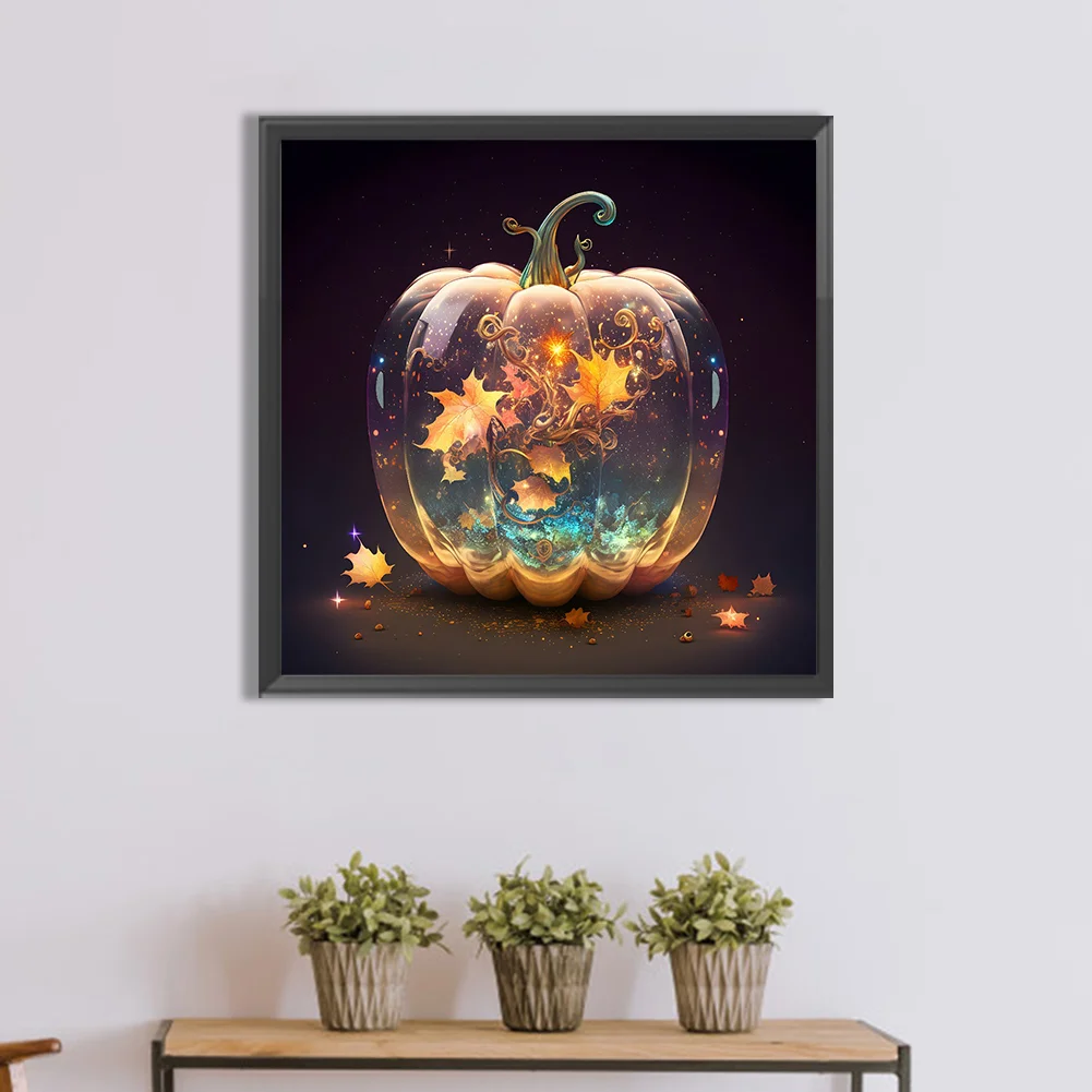 Full Round Diamond Painting 30*30cm - Glowing Pumpkin