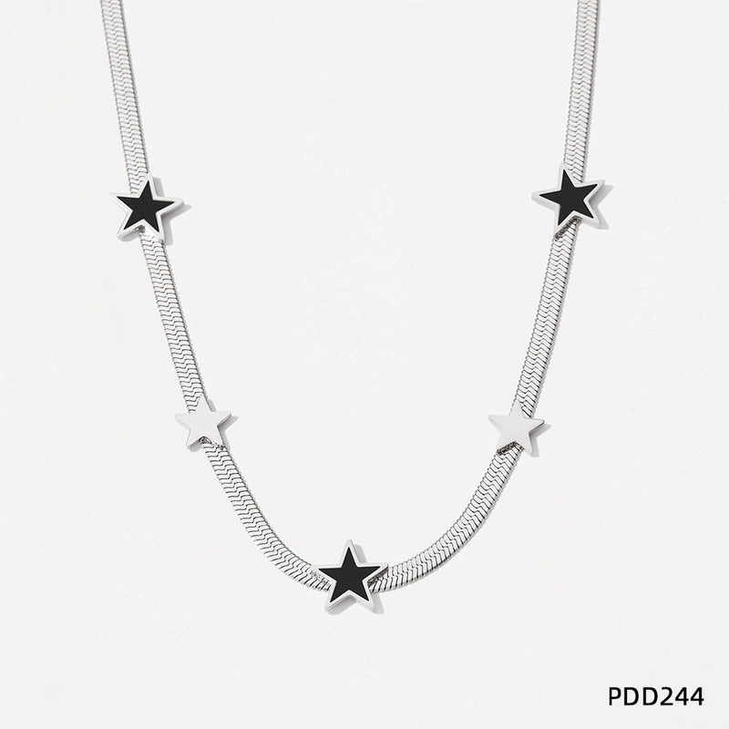 3 Pieces 304 Stainless Steel Titanium Steel White Gold Plated Gold Plated Classic Style Plating Star Bracelets Necklace