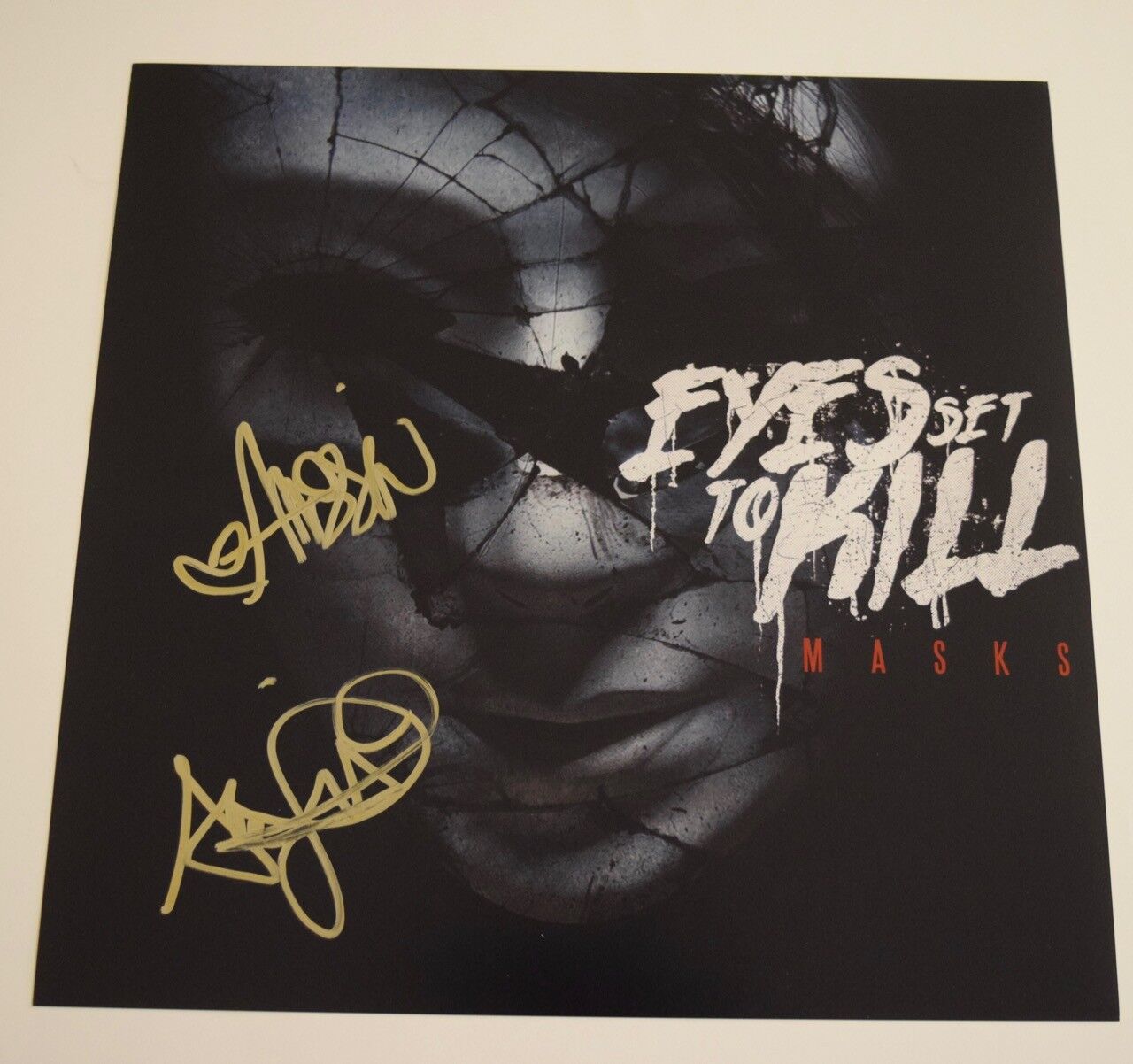 EYES SET TO KILL Signed Autographed MASKS 12x12 Album Flat Photo Poster painting COA VD