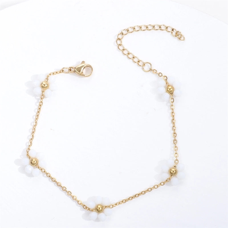 Sweet Flower Titanium Steel Bracelets In Bulk