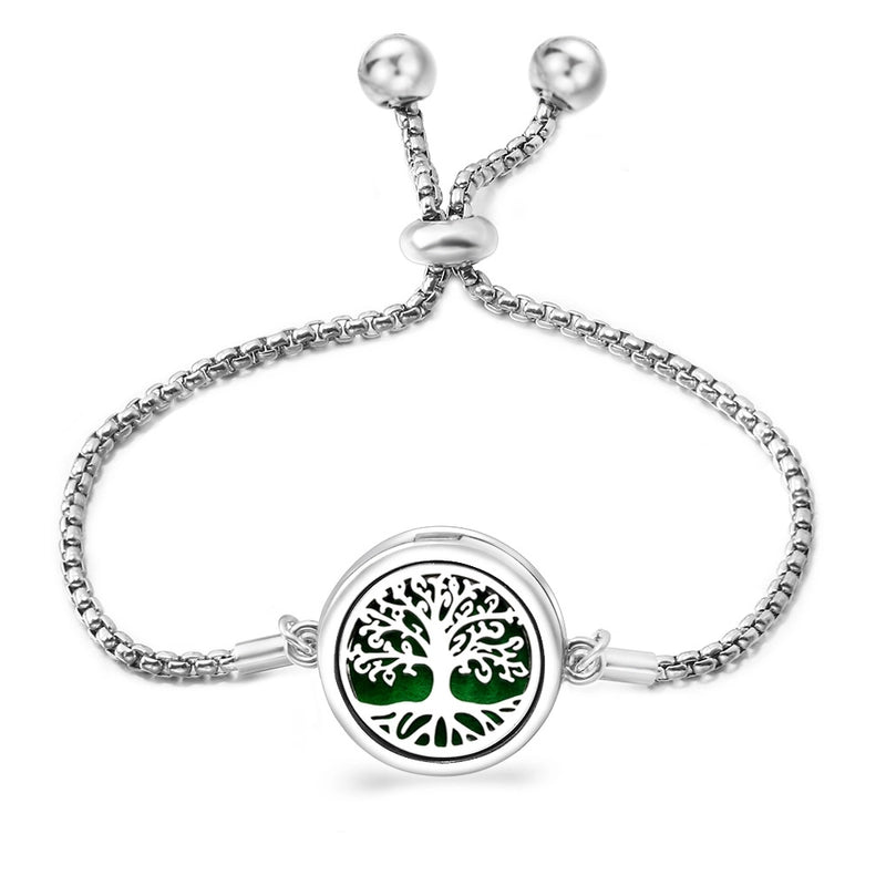 Fashion Angel Wings Aromatherapy Pendant Bracelet Essential Oil Diffuser Stainless Steel Bracelet Adjustable Women Simple