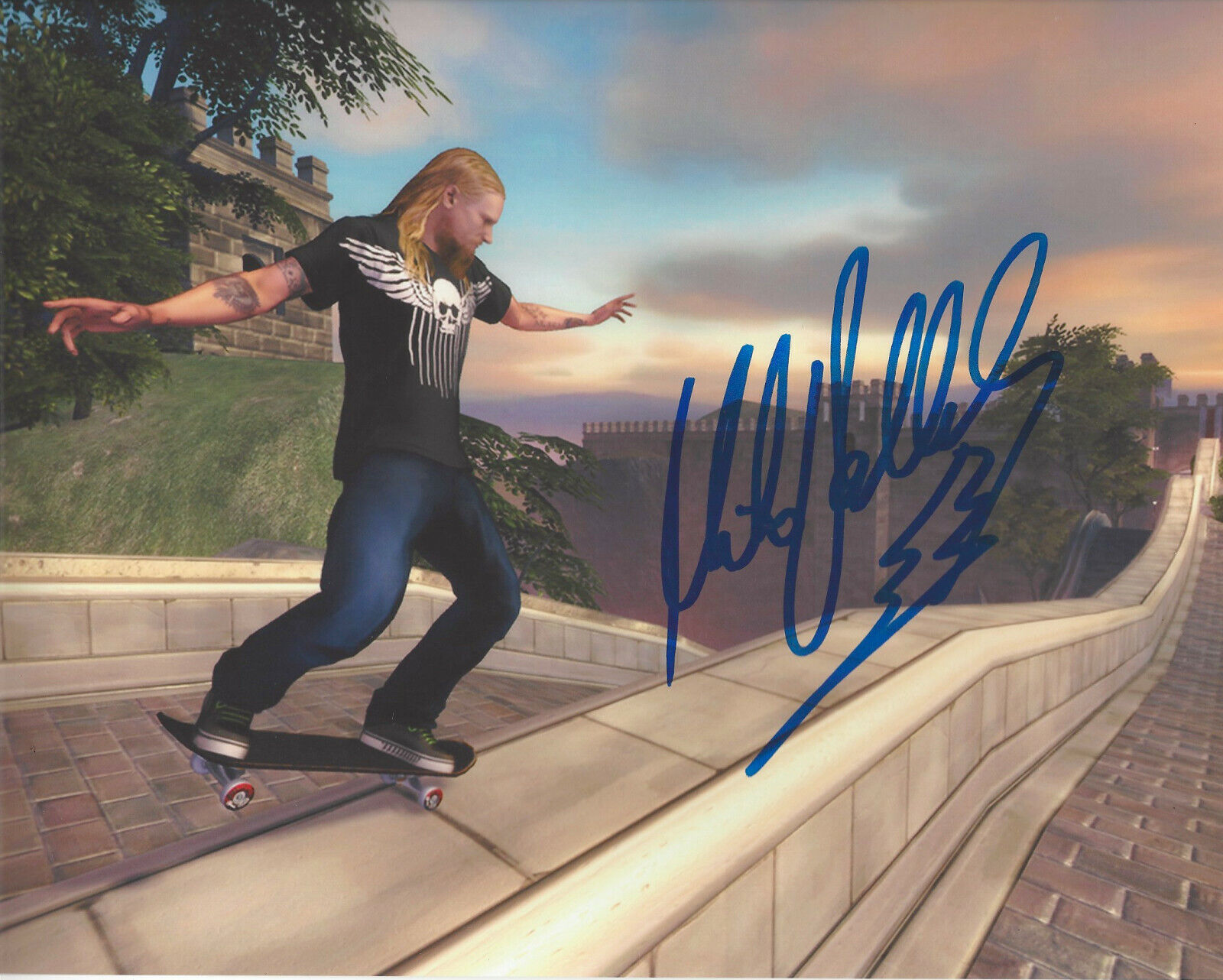 MIKE VALLELY SIGNED 'TONY HAWK PRO SKATER' 8X10 Photo Poster painting w/COA SKATEBOARDING PROOF