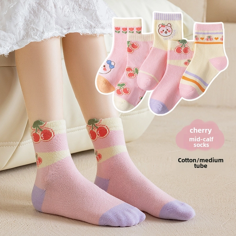 Autumn And Winter Children’s Socks Boys And Girls Mid-calf Socks Cartoon Cute Bunny Cotton Socks Baby Socks