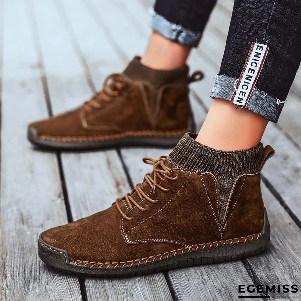 Men Casual Shoes High Top Boots Shoes Fashion Outdoor Army Travel Botas Hombre Sock Man Brithsh Sneaker | EGEMISS