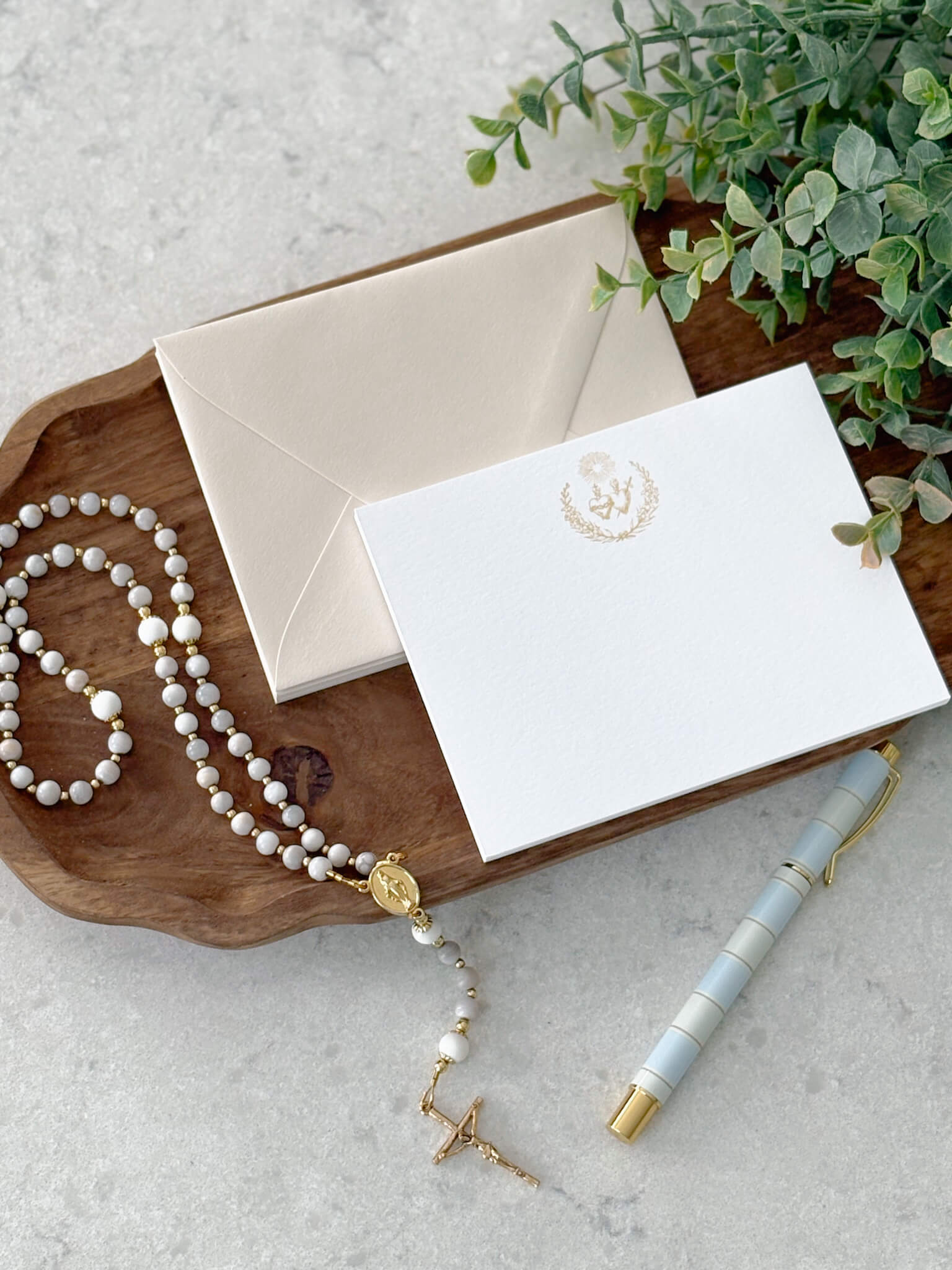 Sacred Heart of Jesus + Immaculate Heart of Mary Catholic Stationery Set