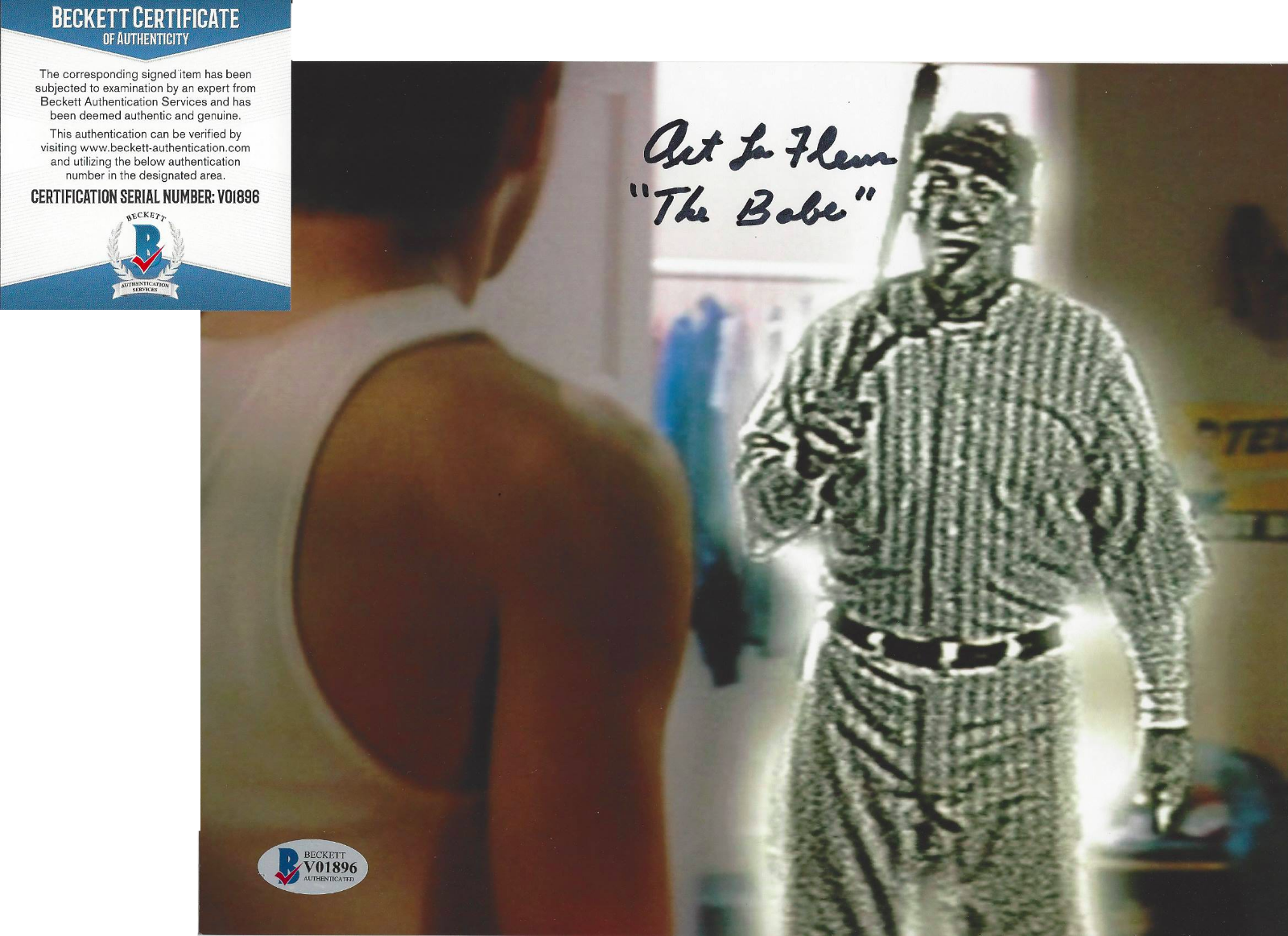 ART LAFLEUR SIGNED THE SANDLOT 'BABE RUTH' 8x10 MOVIE Photo Poster painting C BECKETT COA BAS