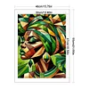 Green Girl Painting-11CT Stamped Cross Stitch 40*55cm/15.75*21.65in