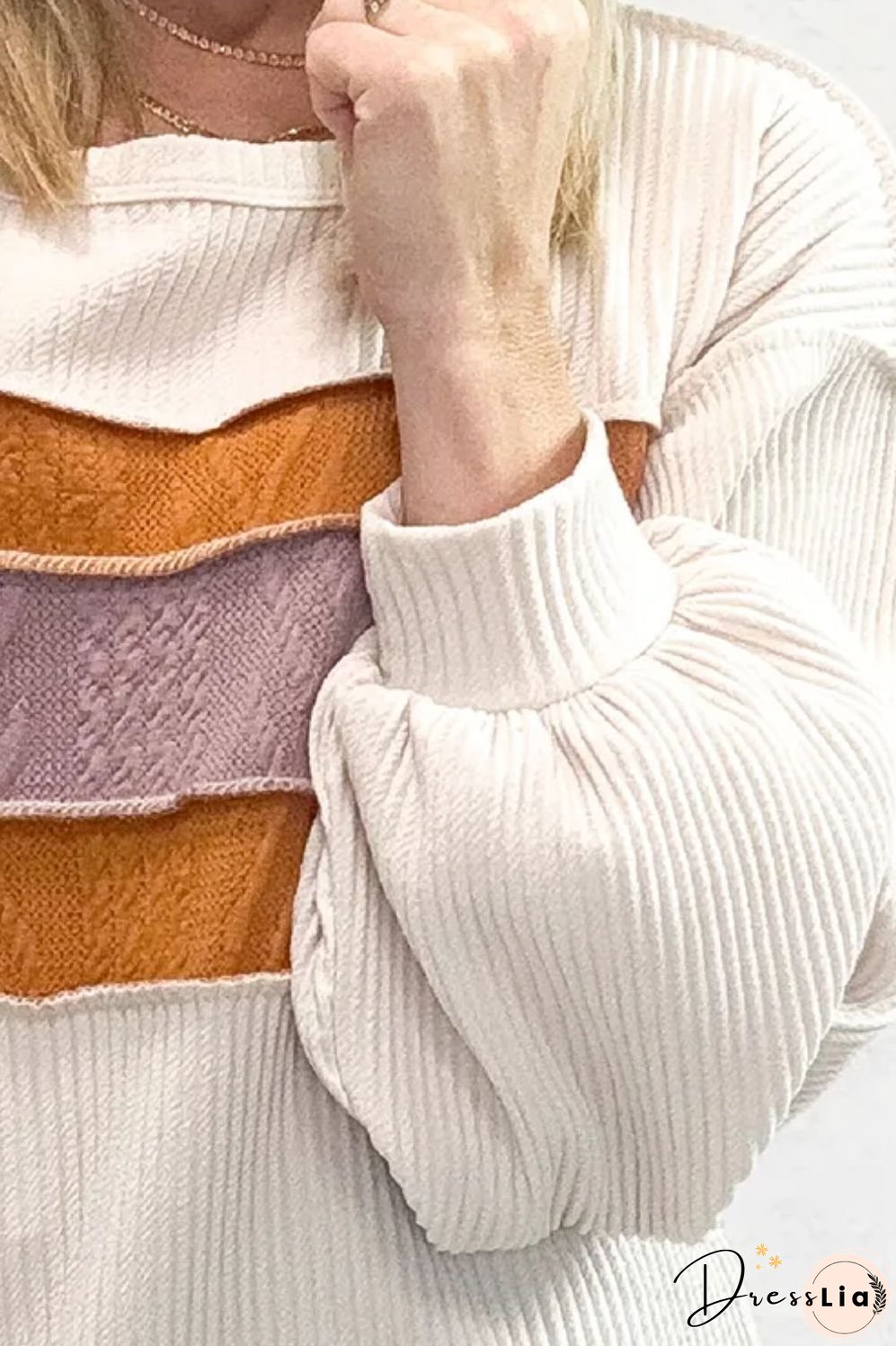Color Block Long Sleeve Sweatshirt