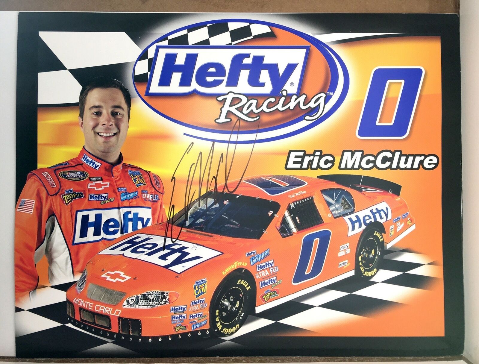 Eric McClure Signed 8.5x11 Photo Poster painting Promo Hero Card Postcard NASCAR  SHIP Auto