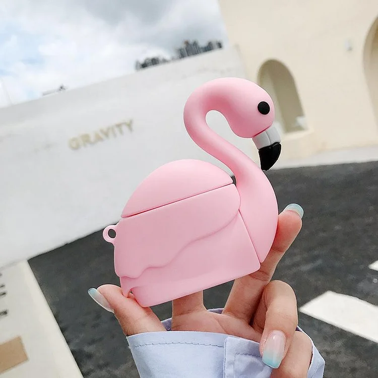 Pink Flamingo Airpods Case