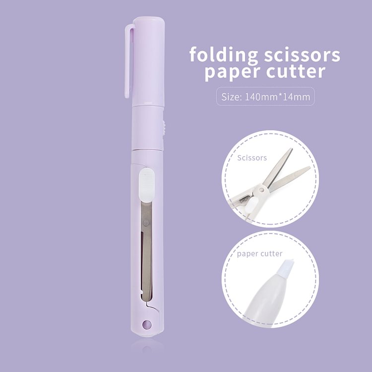 JOURNALSAY  Multifunction Foldable Scissors Utility Knife 2 in 1 Creative Student Art Cutting Tools