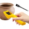 Ceramic File Pottery Tool with Cleaning Brush Clay Tool Hand Rasp Shaver Tool