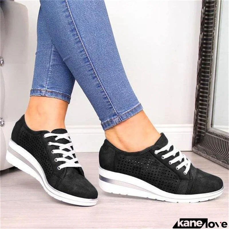 Summer Hollow Out Breathable Lace-up Sports Shoes for Women