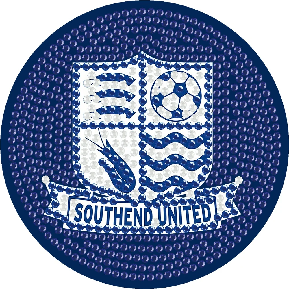 6Pcs Wooden Southend United Football Club Rhinestone Dot Coasters for Party Decor 