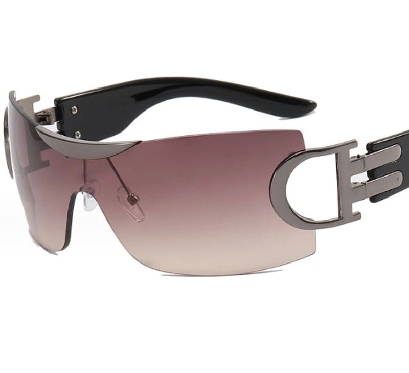 Punk Solid Color Pc Special-Shaped Mirror Frameless Women’s Sunglasses
