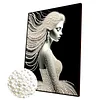DIY Pearl Painting White Elegant Lady for Home Wall Decor(30x40cm)