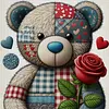 Patch Rose Teddy Bear-11CT Stamped Cross Stitch 40*40cm tapestrymarket