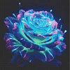 Diamond Painting -5D Full Round Drill Neon Blue Rose(40x40cm-Box Packagin)