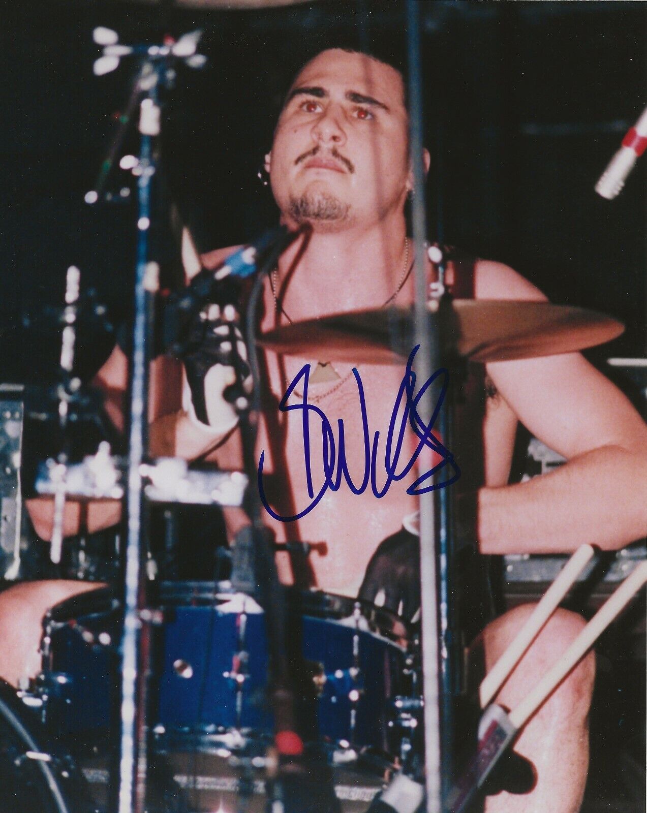 Brad Wilk of RAGE AGAINST THE MACHINE REAL hand SIGNED 8x10 Photo Poster painting #1 COA