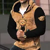 Teddy Bear Warm Men's Lamb Wool Hoodie by Inlyline