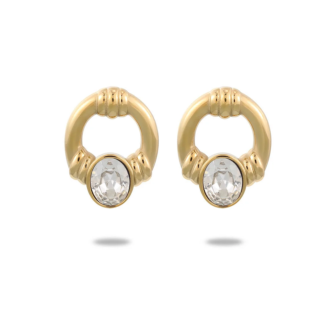 Vintage Zircon Titanium Steel Earrings