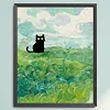 Van Gogh'S Wheat Field And Black Cat-11CT Stamped Cross Stitch 40*50cm/15.75*19.69in