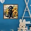 Teddy-rond noir drill diamond painting-40*40cm
