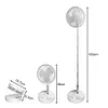 Folding Telescopic Floor Fan Summer Mute Student Desktop Table Fan (White)