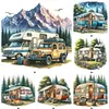 Camping en plein air-plein rond diamant peinture-30 * 30cm
