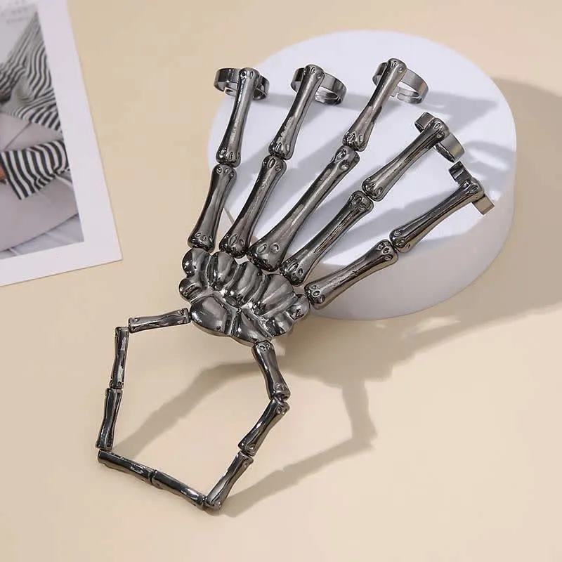 Skeleton Pattern Design Folding Rings Bracelet