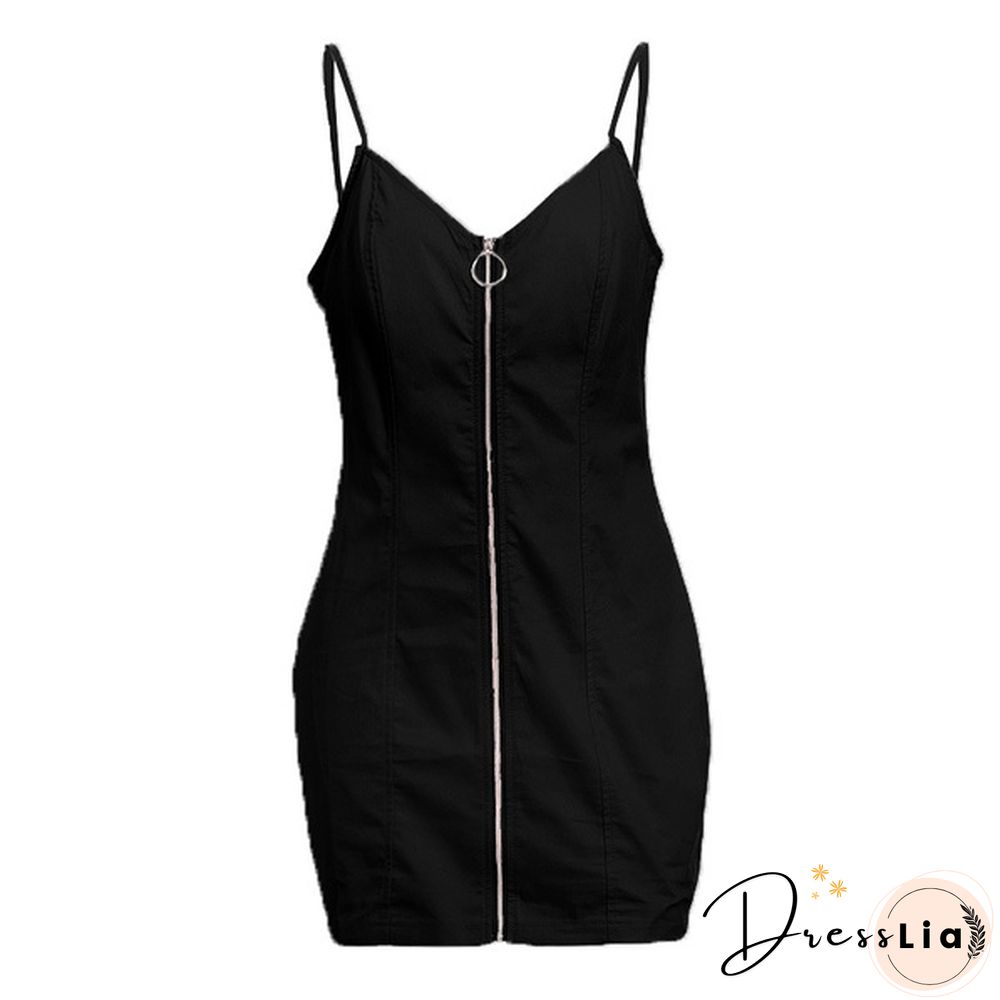 Sexy Dress Women Summer Casual Solid Mini Sleeveless Dresses Club Party V-neck Streetwear Dress