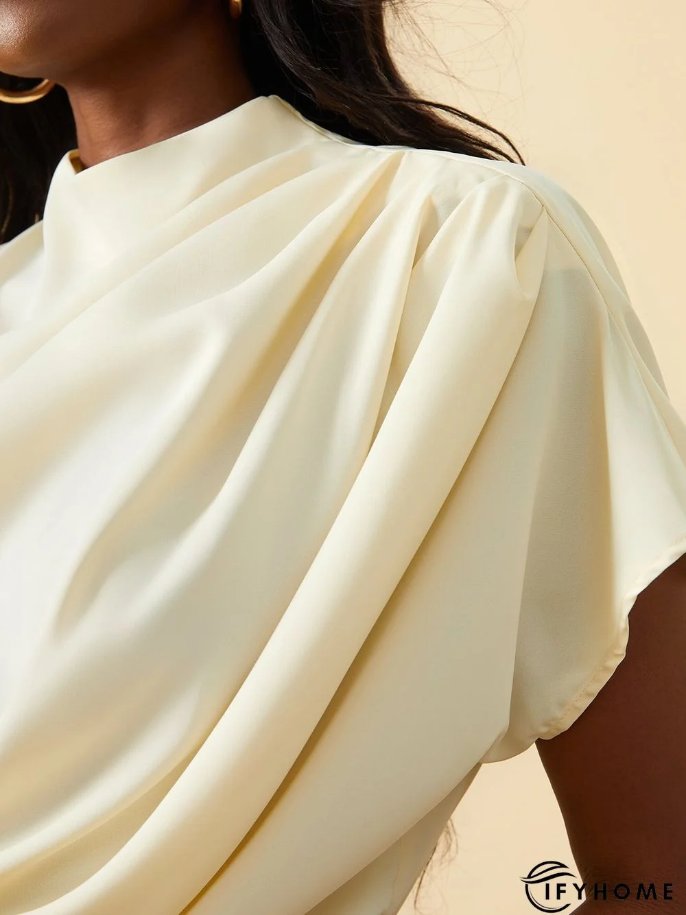 White Daily Plain Simple Short Sleeve Top | IFYHOME