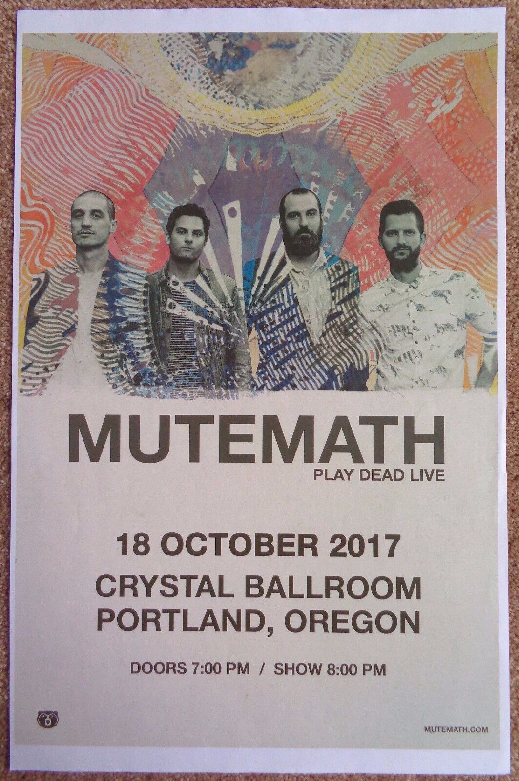 MUTEMATH 2017 Gig POSTER Portland Oregon Concert